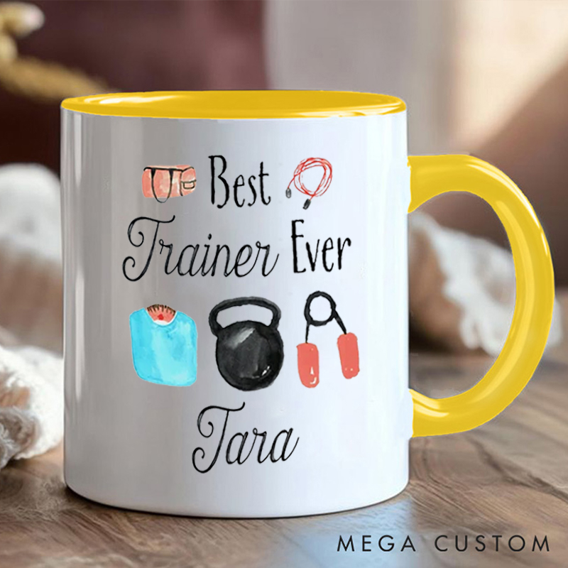 Personalized Personal Trainer Mug with Fitness Coach Mug Gift Motivational Coffee Cup for Fitness Enthusiasts Bodybuilders and Gym Lovers