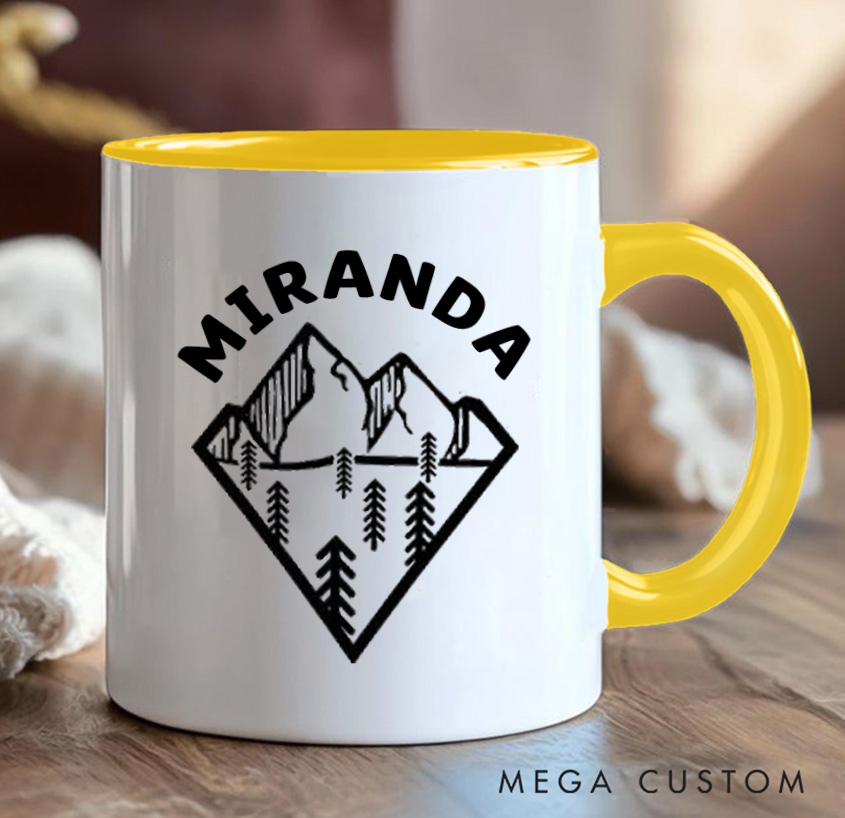 Personalized Peaks and Pines Adventure Mug Mountain Camping Hiking Mug Gift for Outdoors Nature Lovers