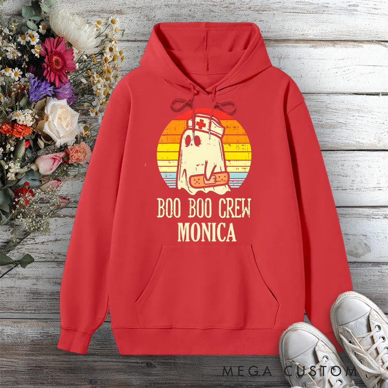 Personalized Hoodies for Nurse Boo Boo Crew Spooky Care Design Hoodies International Nurse Day Gift