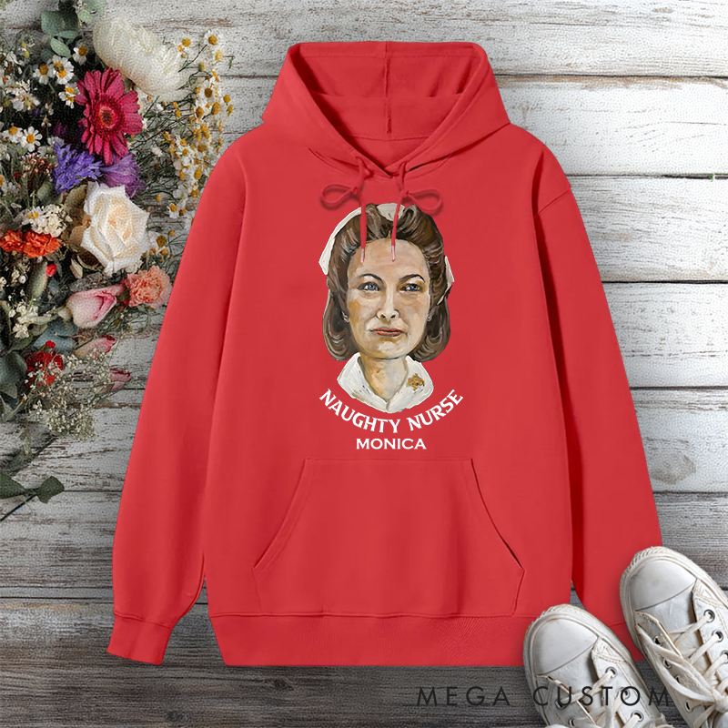 Personalized Hoodies for Nurse Naughty Nurse Vintage Portrait Design Hoodies International Nurse Day Gift