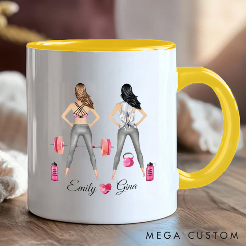 Personalized Squat Gym Buddy Coffee Cup Mug with Double Sided Gift Motivational Coffee Cup for Fitness Enthusiasts Bodybuilders and Gym Lovers