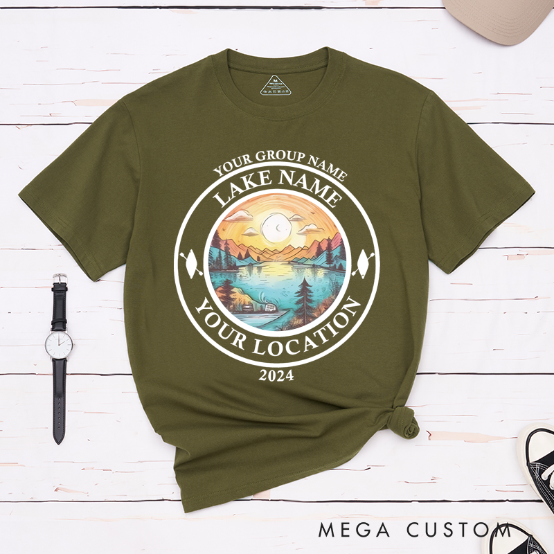 Personalized Lake Adventure T-Shirt Great Gift for Fishing Outdoor Lover