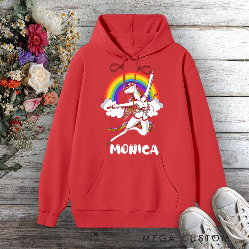 Personalized Hoodies for Nurse Magical Nurse Unicorn Design Hoodies International Nurse Day Gift