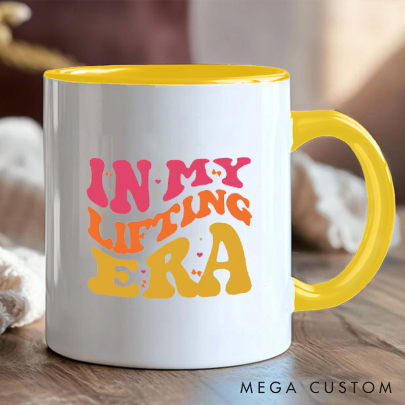 Personalized Lifting Era Coffee Cup Mug with Funny Weightlifting Design for Fitness Enthusiasts Bodybuilders and Gym Lovers