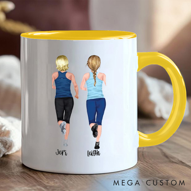 Personalized Running Buddy Coffee Cup Mug with Inspirational Quote for Fitness Enthusiasts Bodybuilders and Gym Lovers