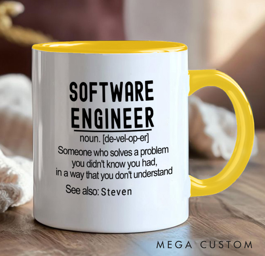 Personalized Humorous Definition Software Engineers Mug Programmer Technology Computer Enthusiasts Gift for IT Geek Nerd Lovers