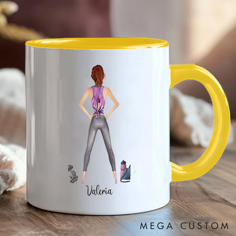 Personalized Fitness Coffee Cup Mug with Just a Girl with Goals for Fitness Enthusiasts Bodybuilders and Gym Lovers