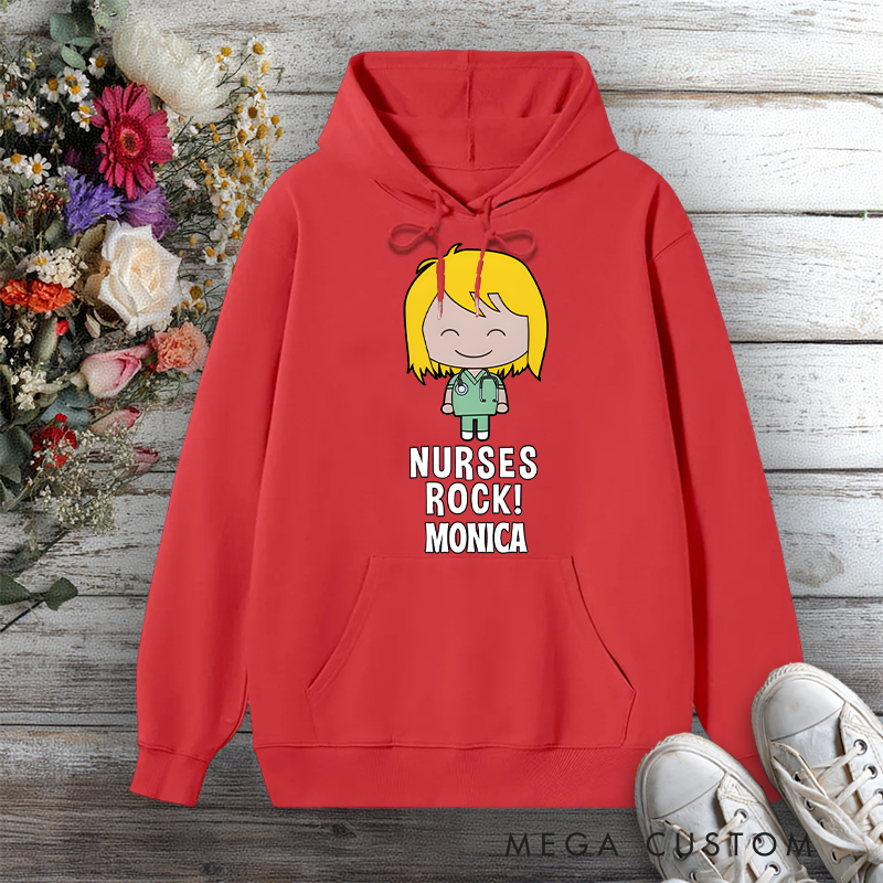 Personalized Hoodies for Nurse Nurses Rock Design Hoodies International Nurse Day Gift