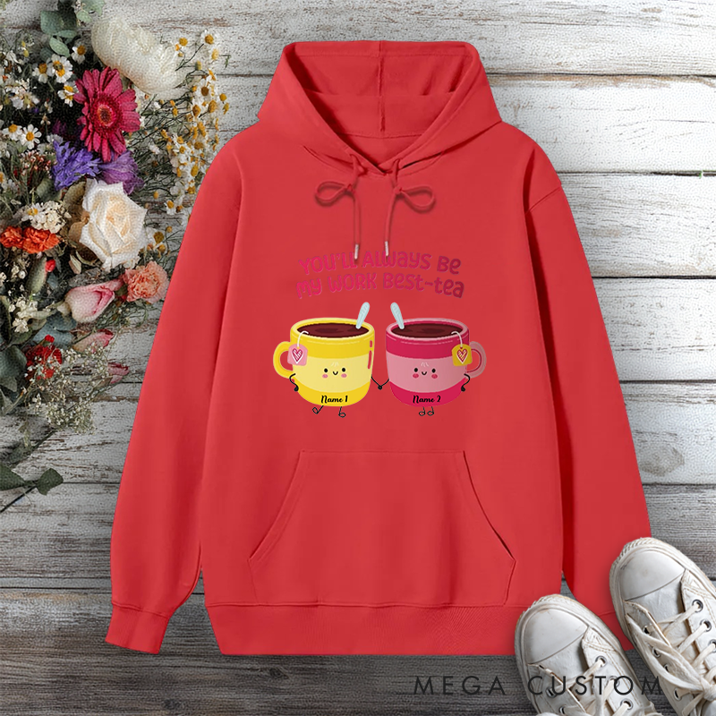 Personalized Hoodie Cartoon Work Best Tea Cute Teacup Design Gift for Office Worker