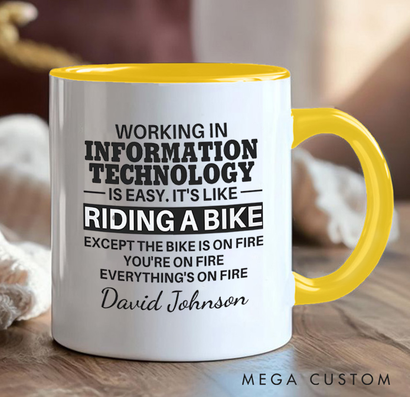 Personalized Everything's On Fire Mug Programmer Technology Enthusiasts Mug Gift for IT Geek Nerd Lovers