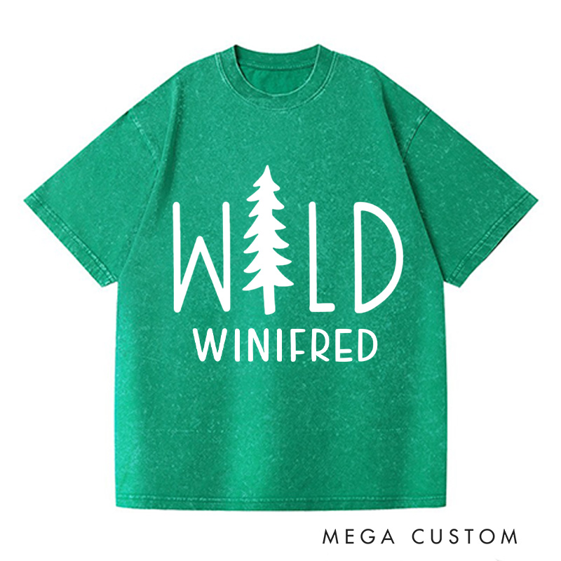 Personalized Wild Washed T-Shirts Traveler Tee Stay Wild Shirt Customized Name Shirt Tee Pine Shirt Gift For Nature Lover