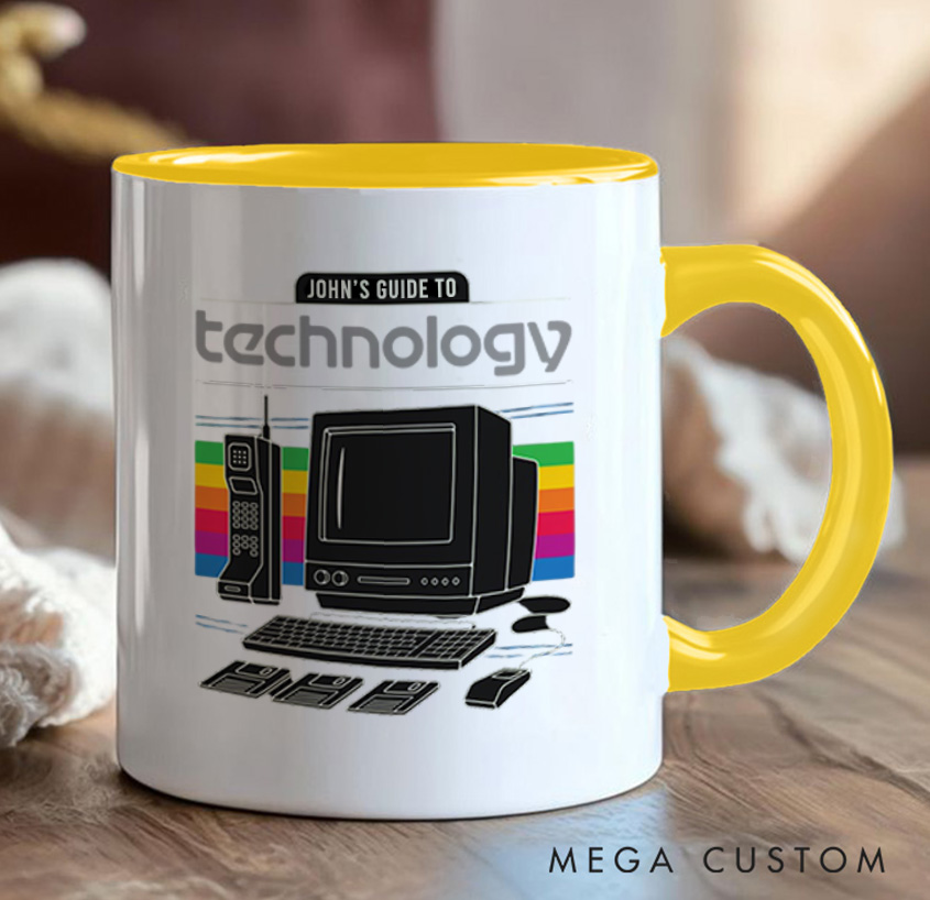 PersonalizedA Nostalgic Tech Throwback Mug Technology Computer Programmer Enthusiasts Mug Gift for Geek Nerd Lovers