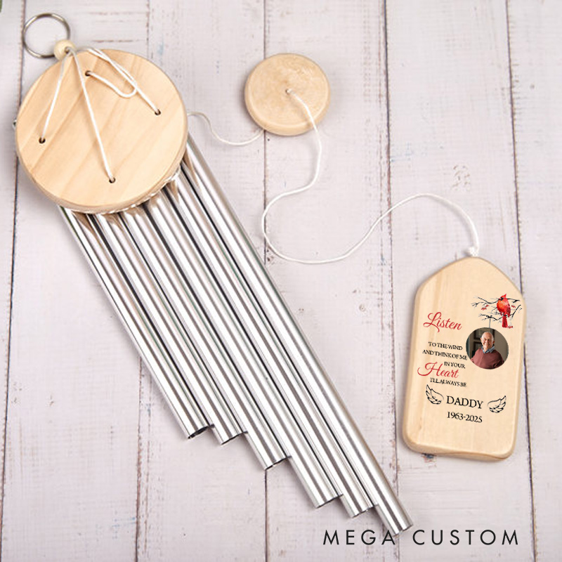 Personalized Photo Wind Chimes In Loving Memory Mommy In Loving Memory Mommy Wind Chimes Condolence Bereavement Gifts for Loss of Loved One