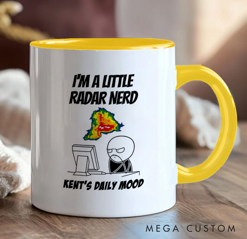 Personalized I'm A Little Radar Nerd Mug Technology Computer Weather Enthusiasts Mug Gift for Geek Nerd Lovers