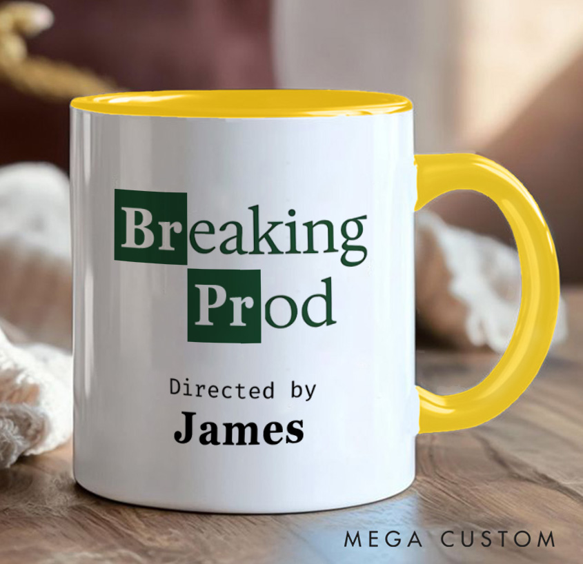 Personalized Breaking Prod Coffee Mug Programmer Technology Computer Enthusiasts Gift for Geek Nerd Lovers