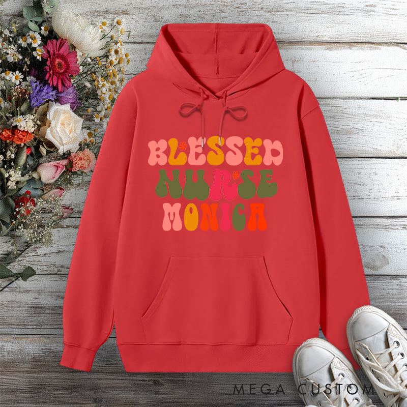 Personalized Hoodies for Nurse Blessed Nurse Design Hoodies International Nurse Day Gift