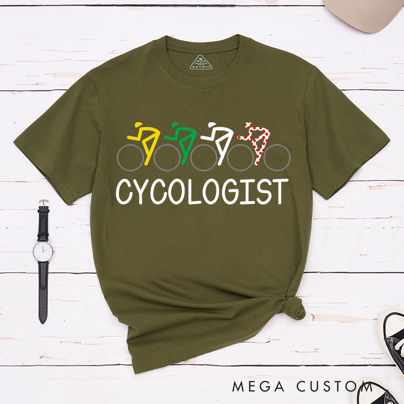 Personalized Cyclists T-Shirt with Bicycle Mountains Teamwork for Outdoor Adventures Riding Cycling Biking Enthusiasts