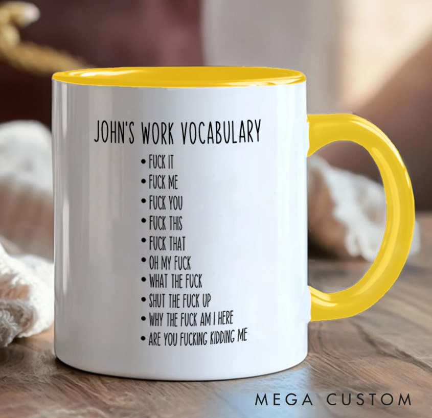 Personalized Humor Work Vocabulary Mug Workplace Frustration Programmer Technology Computer Mug Gift for Geek Nerd Lovers