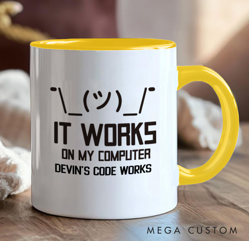 Personalized It Works On My Computer Mug Technology Programmer Enthusiasts Mug Gift for Geek Nerd