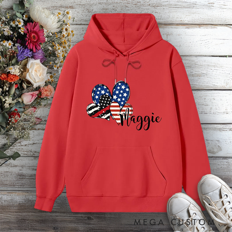 Personalized Hoodie Firefighter Heart Themed Design Gift for Firefighters and Their Loved Ones