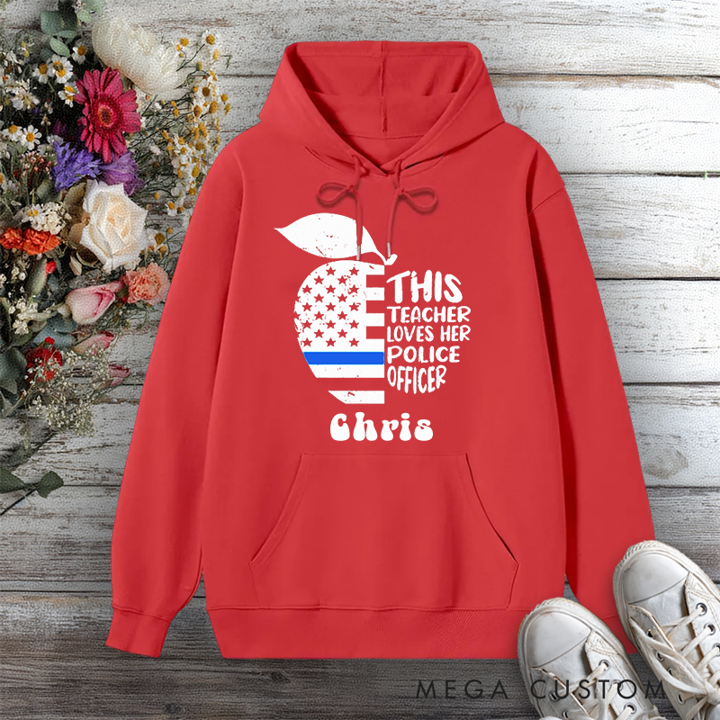 Personalized Teacher Hoodie This Teacher Loves Her Police Officer Design Gift