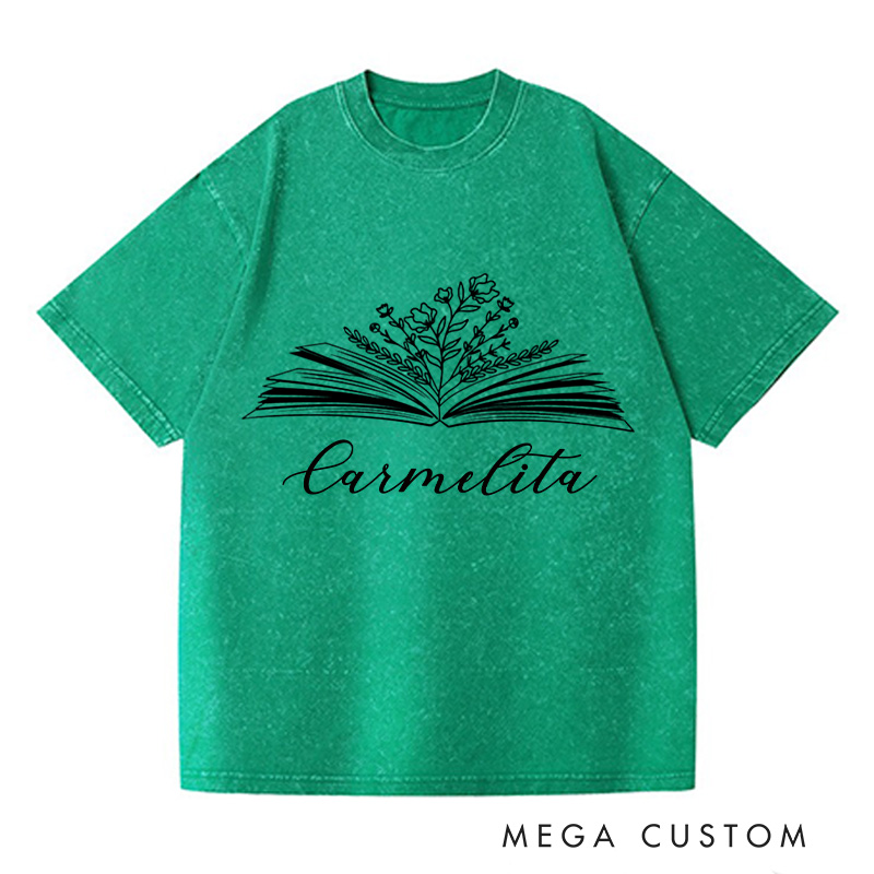 Personalized Book Washed T-Shirts Bookworm Shirt Book Lover Shirt Reading Shirt, Librarian Shirt Bookish Shirt Bookish Gifts Reading Gift