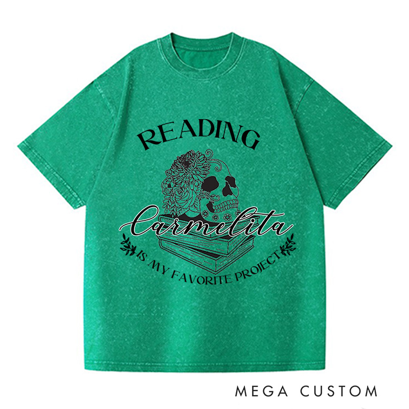 Personalized Reading Is My Favorite Project Washed T-Shirts Dark Romance Reader Book Club Tshirt Book Lover Shirt Reading Shirt Bookish Reading Tee