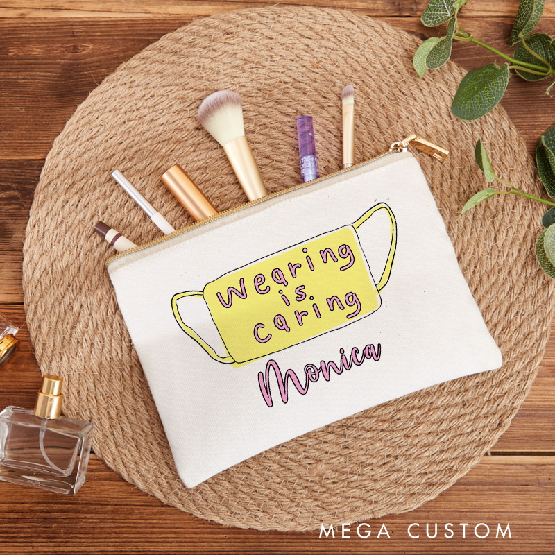 Personalized Makeup Bag for Nurse Wearing is Caring Design Fashion Cosmetic Bag Gift