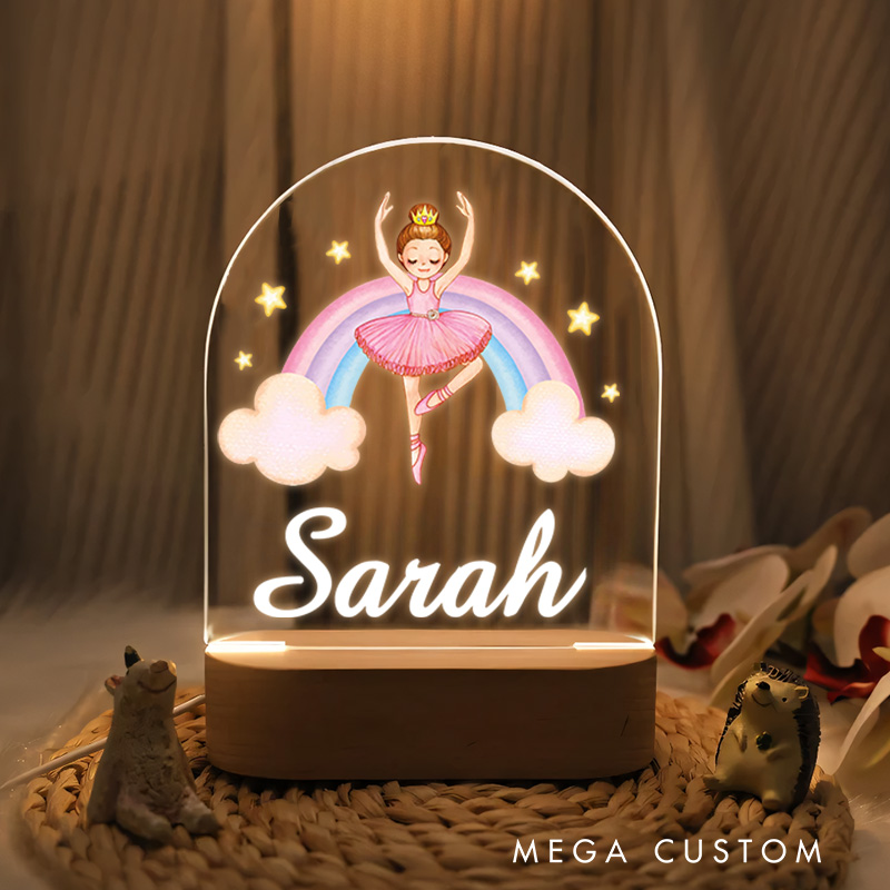 Personalized Ballerina Dancer Girls Night Light New Baby Girl Gift