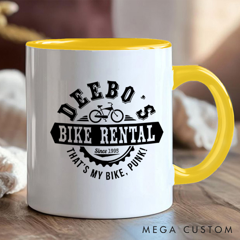 Personalized Bike Rental Mug with Romantic Biker Design for Outdoor Adventures Riding Cycling Biking Enthusiasts