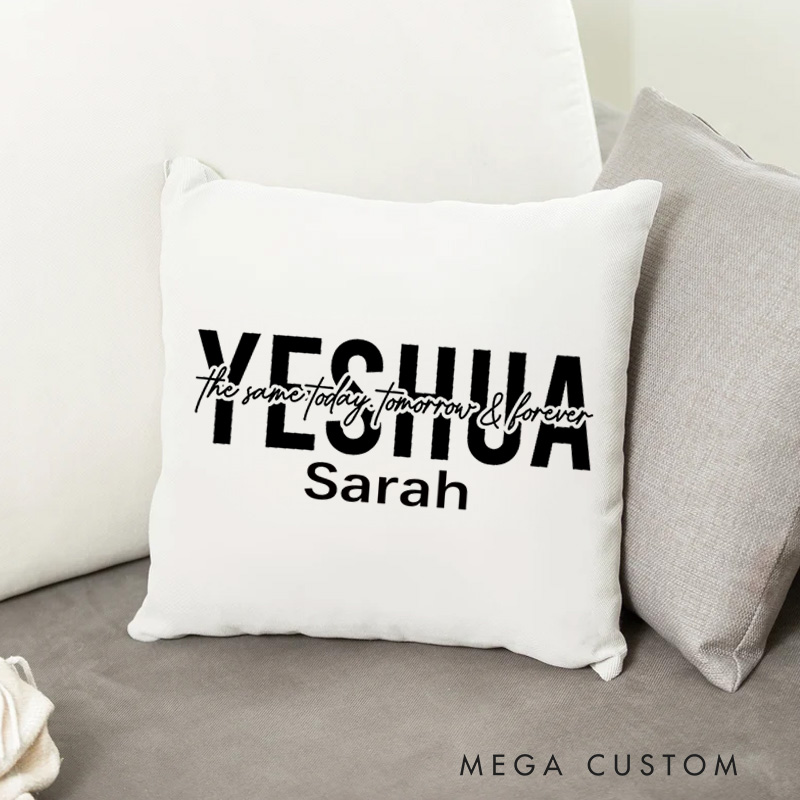Personalized Yeshua Bible Verse Throw Pillow with Name Birthday Home Decor Gift for Christians Positive Affirmation Religious Gift for Christian