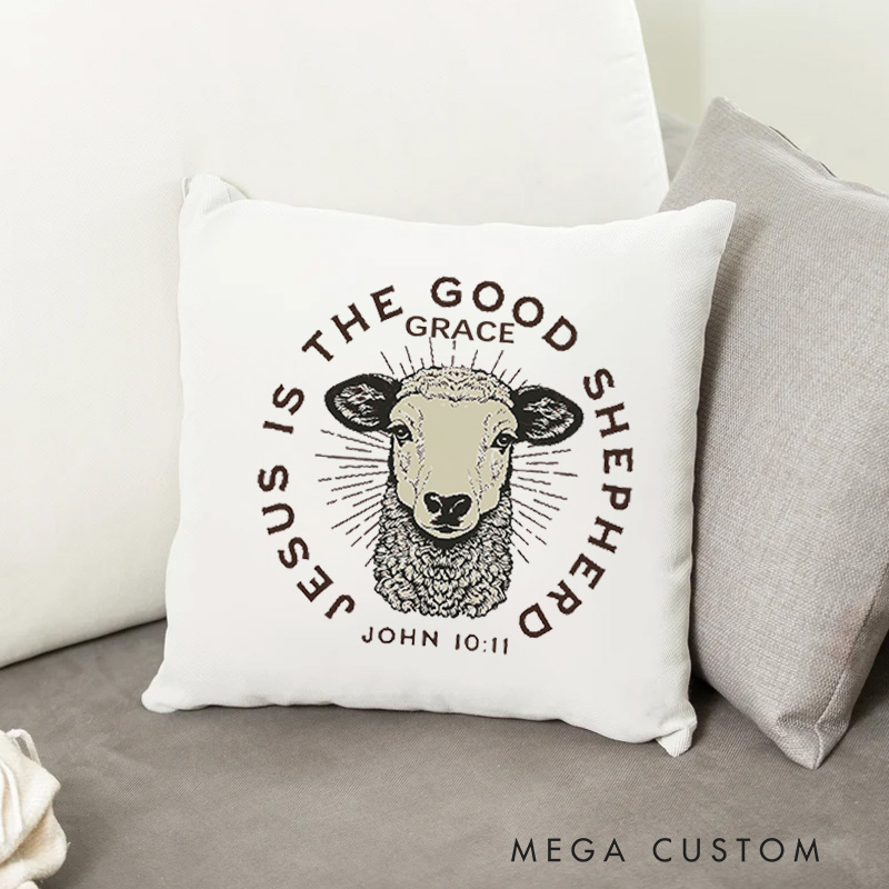 Personalized John 10:11 Bible Verse Throw Pillow with Name Birthday Home Decor Gift for Christians Positive Affirmation Religious Gift