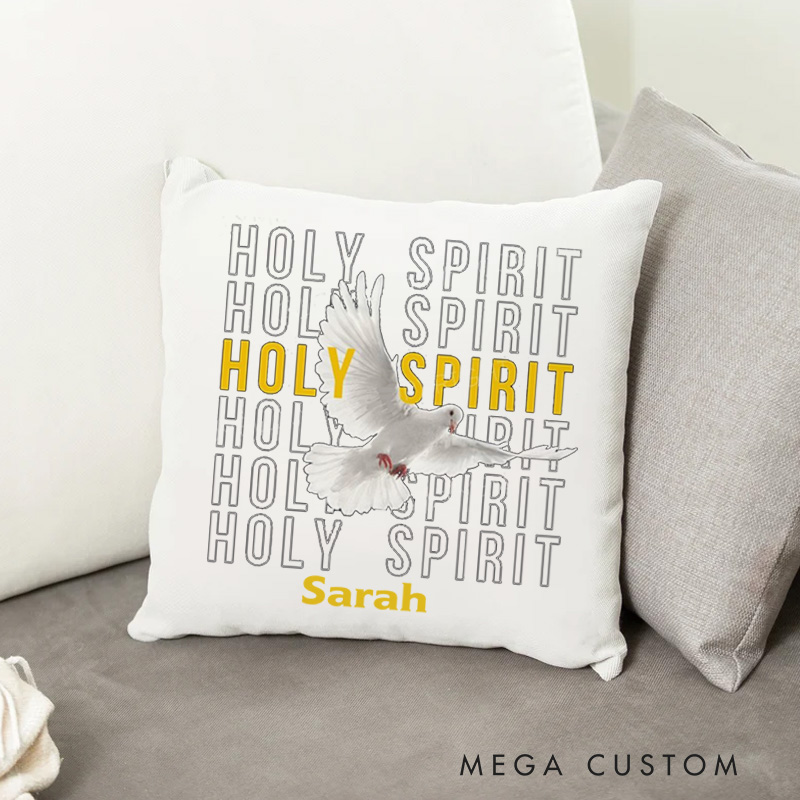 Personalized Holy Spirit Bible Verse Throw Pillow with Name Birthday Home Decor Gift for Christians Positive Affirmation Religious Gift for Christian