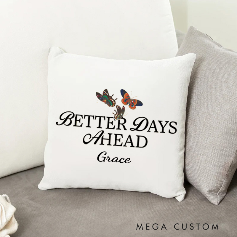 Personalized Better Days Ahead Bible Verse Throw Pillow with Name Christian Birthday Gift for Family Religious Inspirational Gift for Christian
