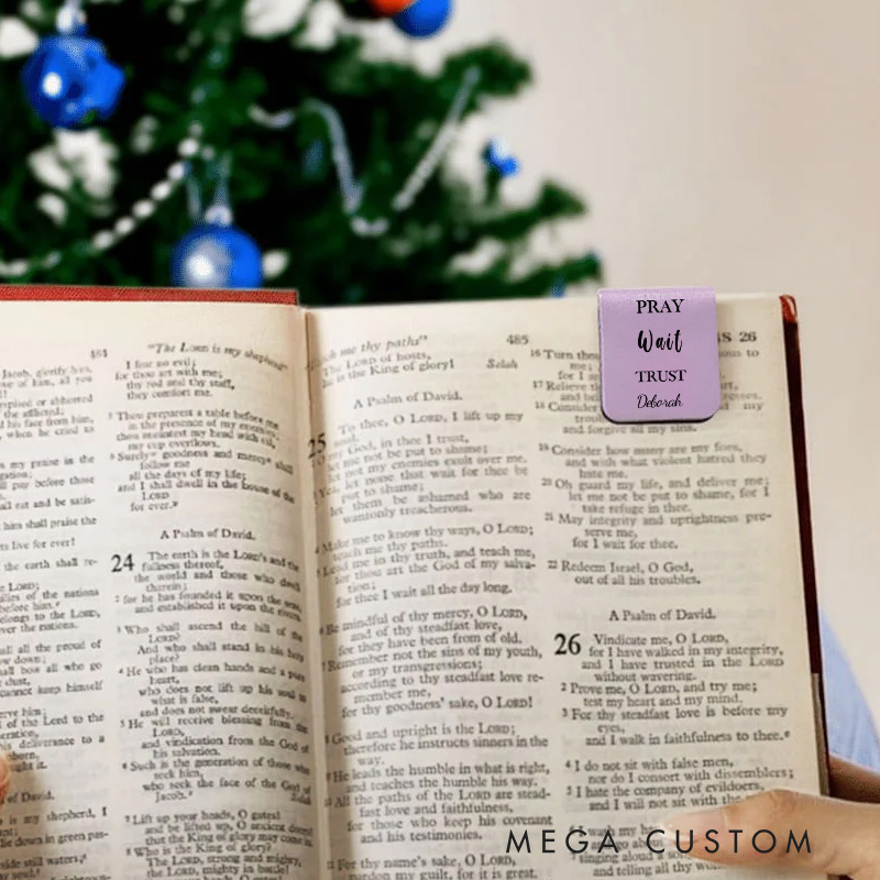 Personalized Name Engraved Minimalism Bible Quote Gift Faith Leather Bookmark Clip Birthday Christmas Gift for Christian Book Lovers