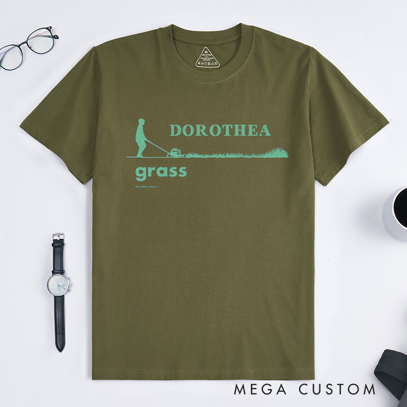 Personalized Grass Men's Classic T-shirts Men Tee Shirt Garden Shirt Gardening Lover Shirt Gift For Dad Gardener Shirt Father's Day Gift