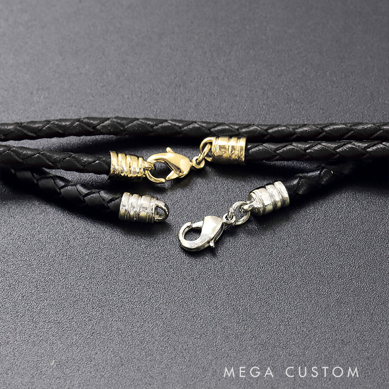 Personalized Braided Leather Bracelet with 1-6 Custom Name Beads for Baptism Birthday Back To School Confirmation Gift for Men Women