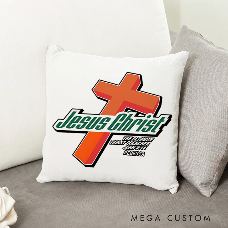 Personalized Jesus Christ Throw Pillow Cover with Name Home Decor Christian Cross Throw Pillow Faith Gift for Jesus Lover Christian Gift for Family