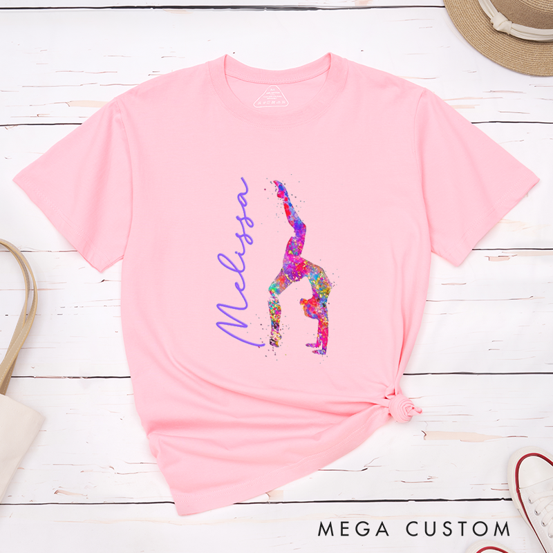 Personalized Yoga Pose T-Shirt Yoga Instructor Gift Yoga Mom T-Shirt Gymnast T-Shirt Acrobatic Yoga T-Shirt