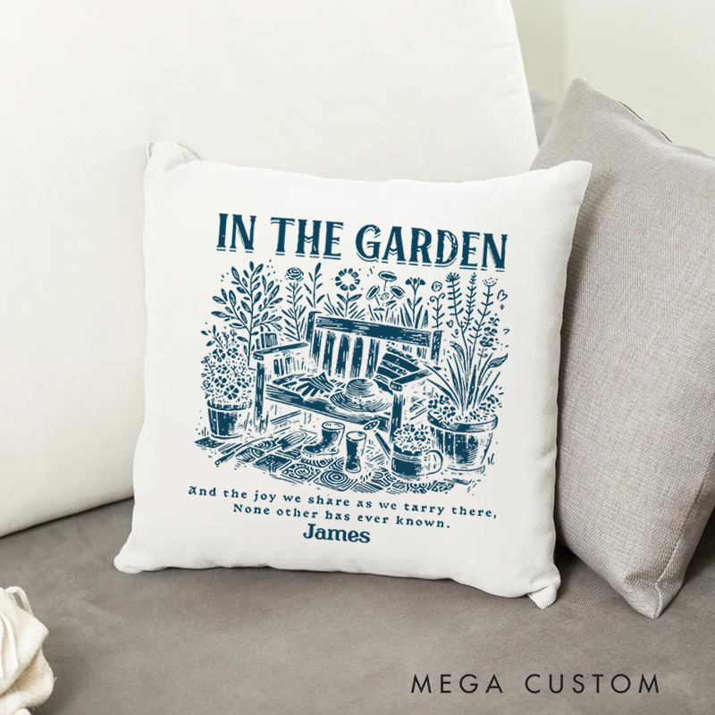 Personalized Soft Tone in the Garden Hymn Throw Pillow Vintage Faith Based Pillow Home Decor Birthday Gift for Christians
