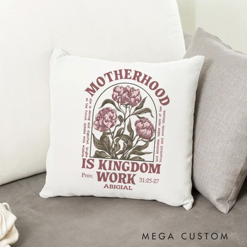 Personalized Proverbs 31:25-27 Throw Pillow with Name Retro Bible Verse Pillow Mother's Day Gift Birthday Gift for Mother Grandmother