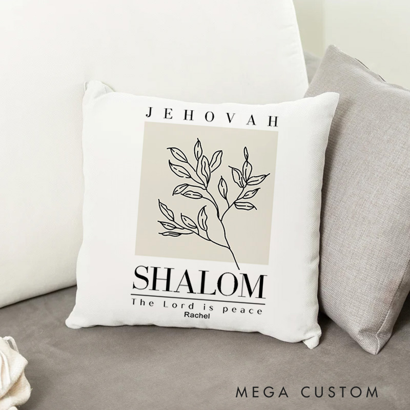 Personalized Bible Verse the Lord Is Peace Custom Name Throw Pillow with Branches Birthday Gift Religious Gift Room Decor Gift for Christians