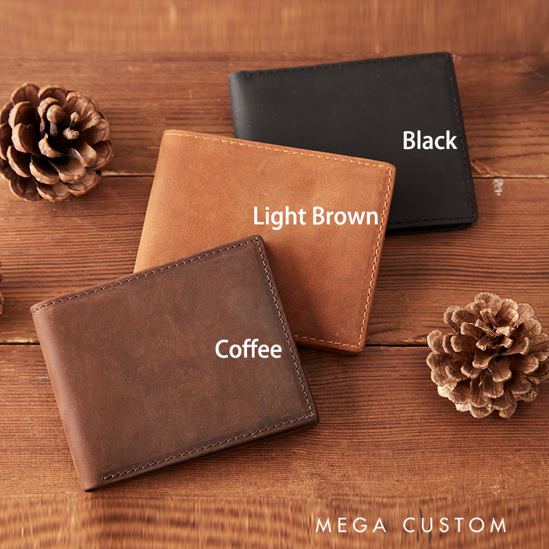 Personalized Engraved Leather Wallet for Firefighter Firefighter Circle Emblem Design Gift for Fireman