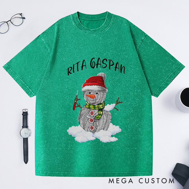 Personalized Merry Crochetmas Washed T-Shirts Crochet Gift Crochet Gift Idea Crochet Love Crochet Lover 