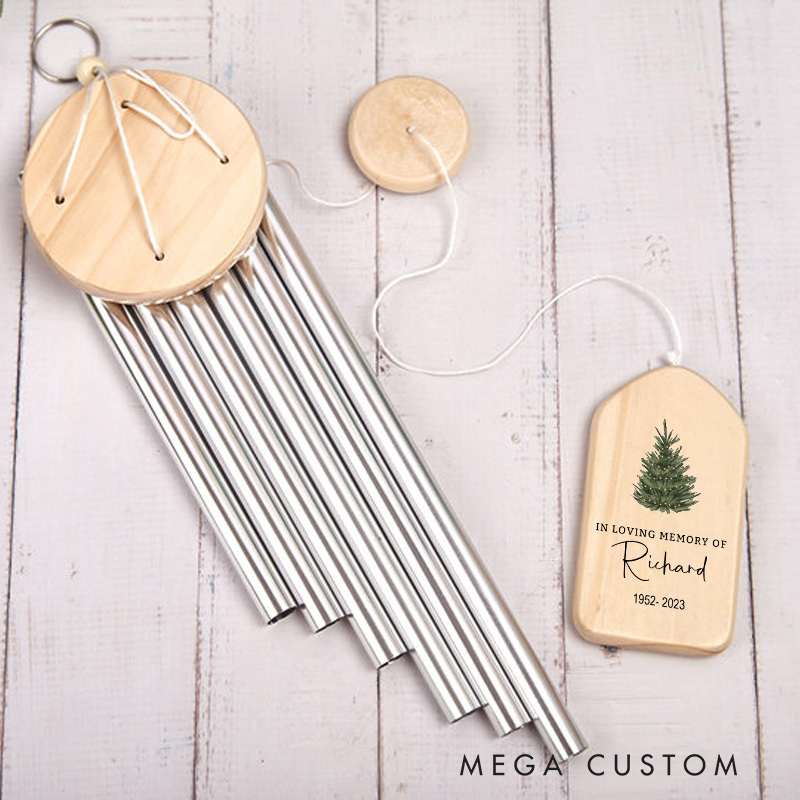 Personalized Memorial Minimalist Wind Chime in Loving Memory Keepsake Thoughtful Remembrance Gift Sympathy Ornament Bereavement Gift