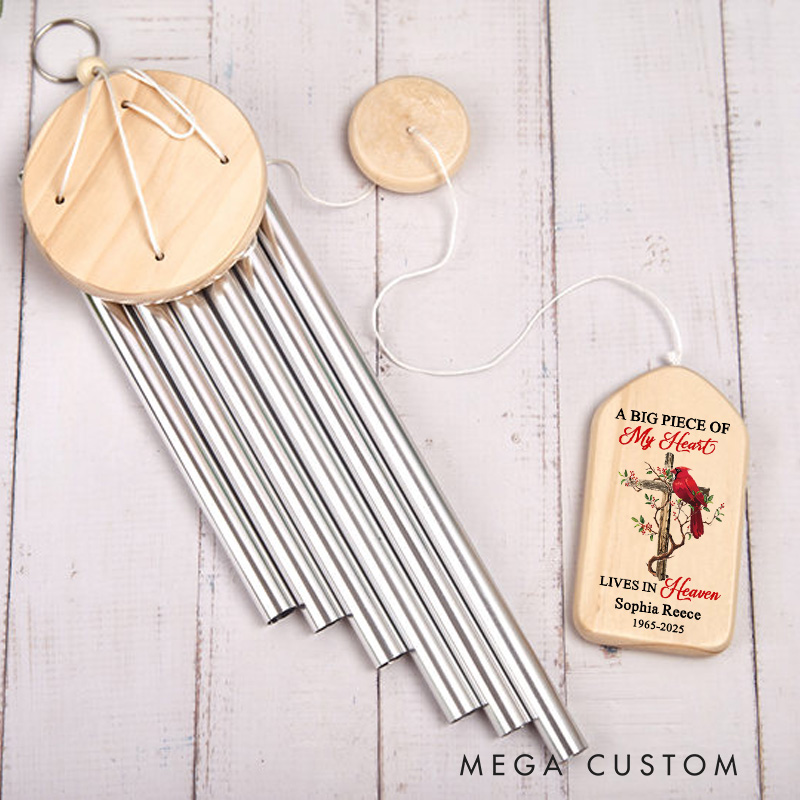 Personalized Memorial Wind  for Loss of Loved One Chimes Sympathy Gifts in Memory of Dad Grandpa Family Tree Bereavement Outdoor Cardinal Chimes