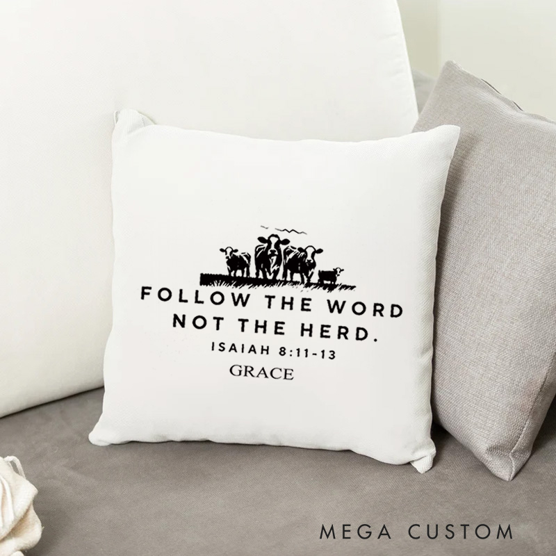 Personalized Isaiah 8:11 Bible Verse Throw Pillow with Name Christian Birthday Gift for Family Religious Inspirational Gift for Christian