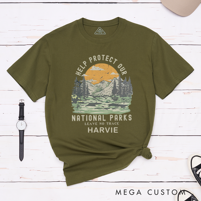 Personalized Protect Our Parks T-Shirt Mountain Hiking Nature Lover Shirt Gift for Outdoor