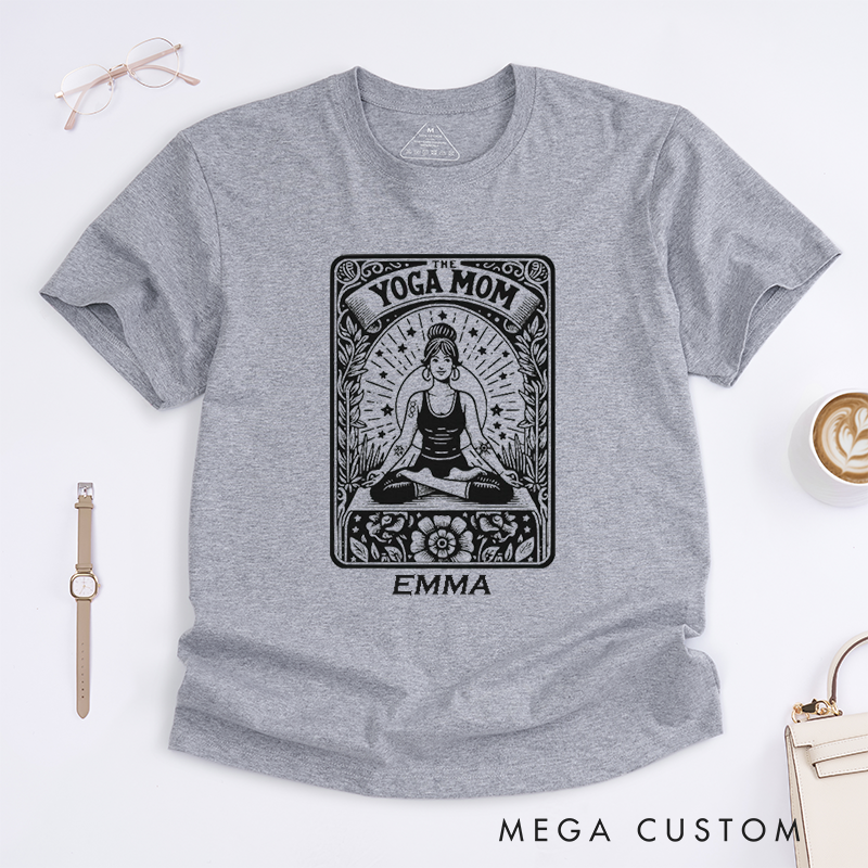 Personalized Yoga Mom Tarot Card T-Shirt Grandma Tarot Card Yoga Custom Gift for Her Yoga Instructor