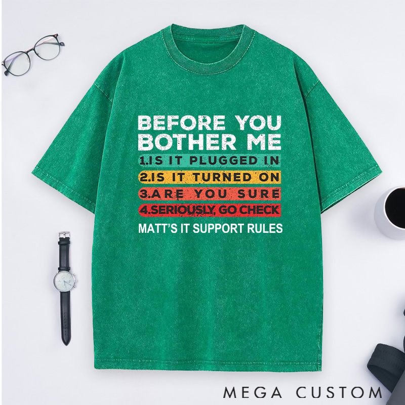 Personalized Before You Bother Me Washed T-Shirts Programmer Computer Technology LoverS Gift for Geek Nerd